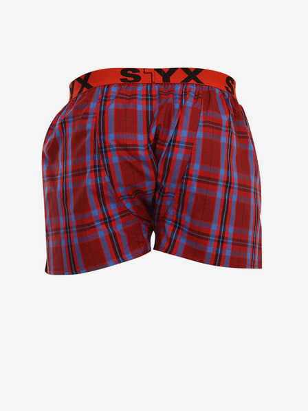 Styx Pantaloni scurți bărbătești în carouri roșii Styx