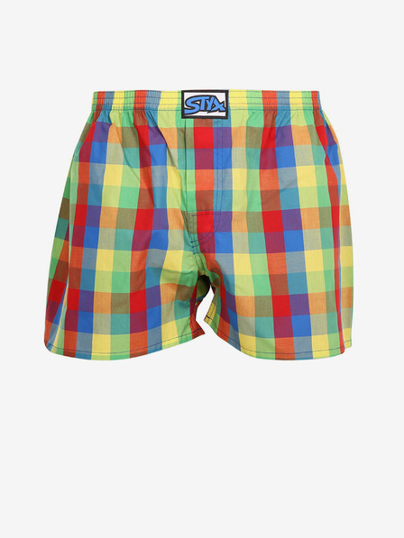 Styx Pantaloni scurți bărbați galbeni și roșii cu carouri Styx