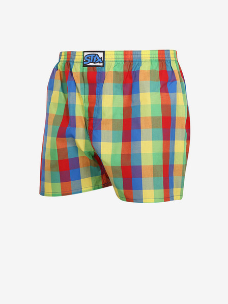 Styx Pantaloni scurți bărbați galbeni și roșii cu carouri Styx