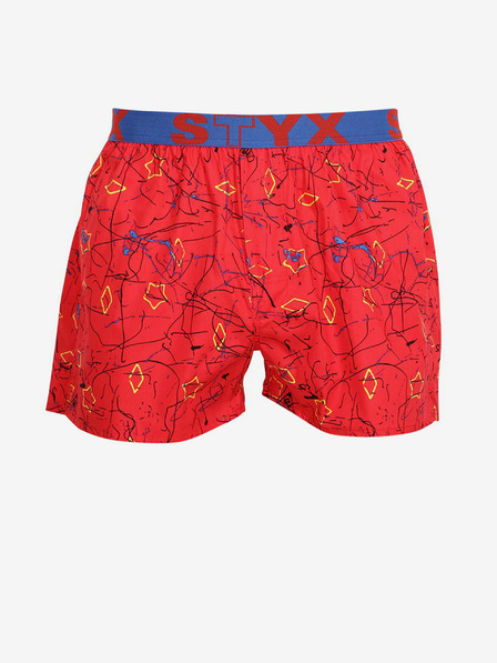 Styx Pantaloni scurți bărbătești roșii cu elastic sportiv Styx art Jáchym