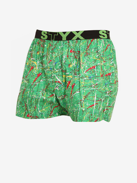 Styx Pantaloni scurți verzi pentru bărbați cu elastic sport Styx art Jáchym