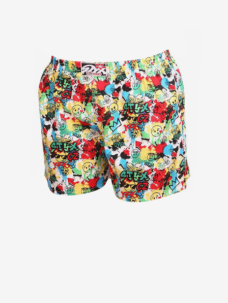 Styx Pantaloni scurți de somn pentru femei cu model galben și roșu Styx emoji