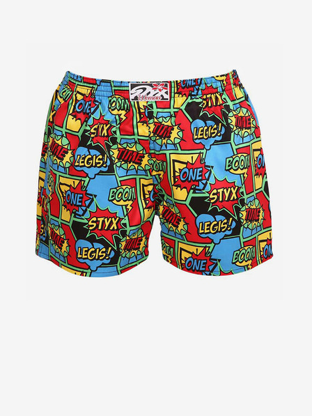 Styx Pantaloni scurți de somn pentru femei cu model albastru și roșu Styx boom