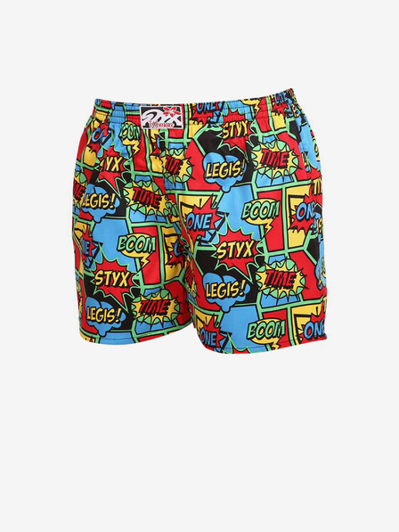Styx Pantaloni scurți de somn pentru femei cu model albastru și roșu Styx boom