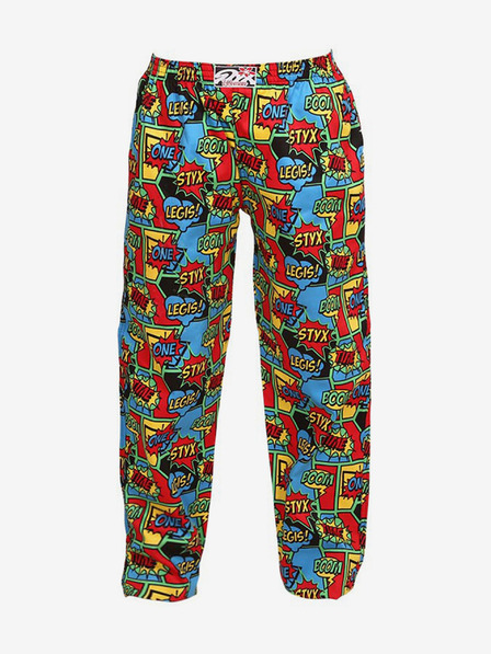 Styx Pantaloni de somn cu model albastru și roșu Styx boom