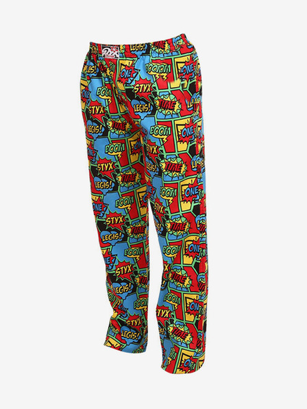 Styx Pantaloni de somn cu model albastru și roșu Styx boom