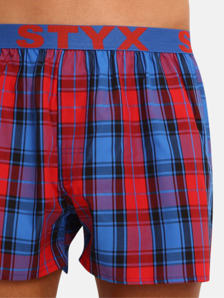 Styx Pantaloni scurți în carouri Styx albastru și roșu pentru bărbați