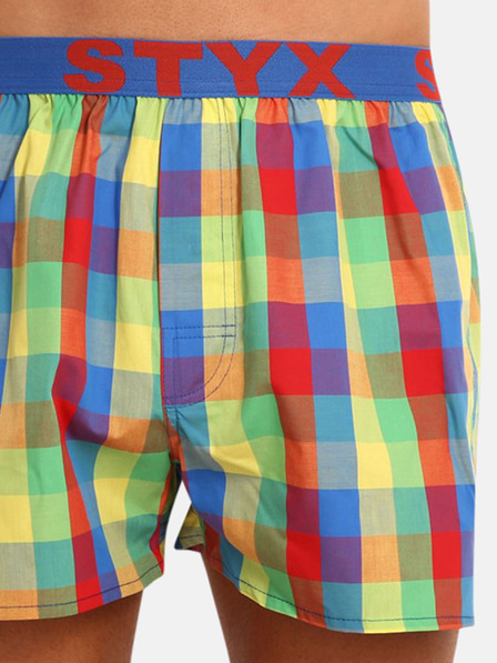 Styx Pantaloni scurți în carouri pentru bărbați Styx roșii și verzi