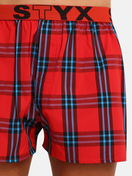 Styx Pantaloni scurți în carouri Styx albastru și roșu pentru bărbați