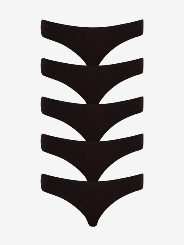 Nedeto Set de cinci chiloți boxeri pentru femei, negri Nedeto