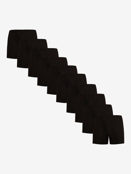 Nedeto Set de zece pantaloni scurți pentru bărbați, negri Nedeto