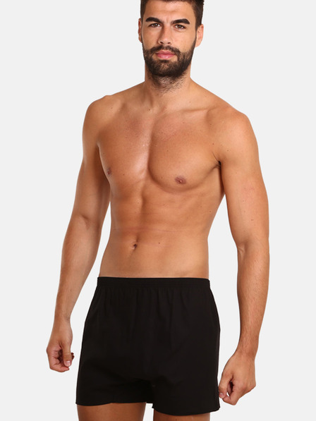 Nedeto Set de zece pantaloni scurți pentru bărbați, negri Nedeto