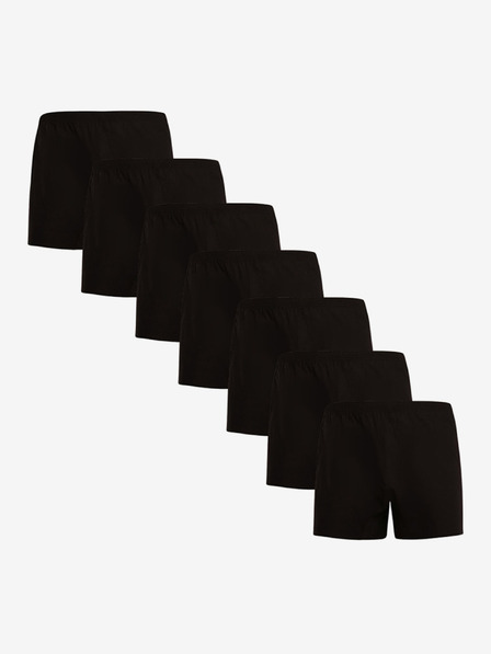 Nedeto Set de șapte pantaloni scurți pentru bărbați, negri Nedeto
