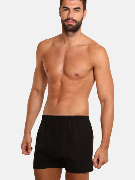 Nedeto Set de trei pantaloni scurți pentru bărbați, negri Nedeto