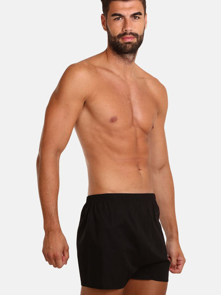 Nedeto Set de trei pantaloni scurți pentru bărbați, negri Nedeto