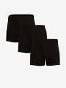 Nedeto Set de trei pantaloni scurți pentru bărbați, negri Nedeto