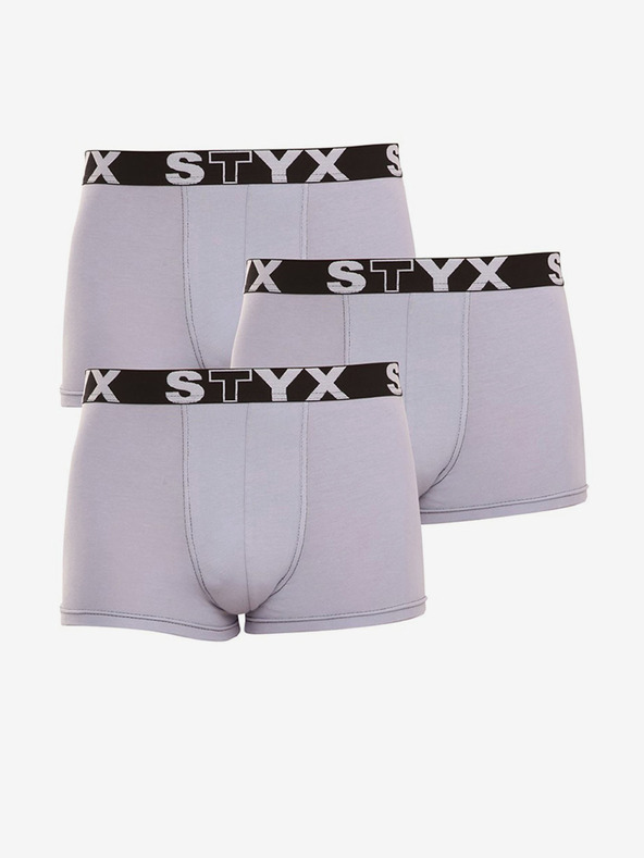 Styx Set de trei - boxeri bărbați Styx sport elastic gri