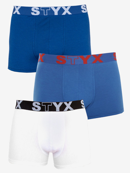 Styx Set de trei boxeri bărbați Styx în albastru și alb