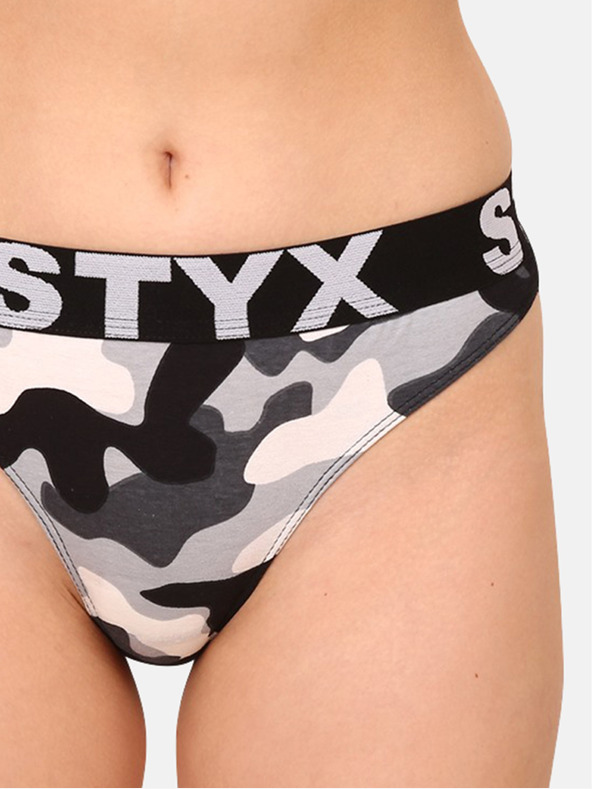 Styx Tanga Styx art camuflaj negru și gri pentru femei army