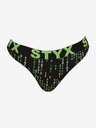 Styx Tanga pentru femei cu model negru și verde Styx art Code
