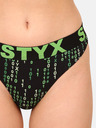 Styx Tanga pentru femei cu model negru și verde Styx art Code