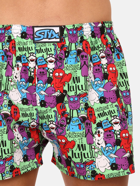 Styx Pantaloni scurți pentru bărbați cu model violet și verde Styx art Monsters
