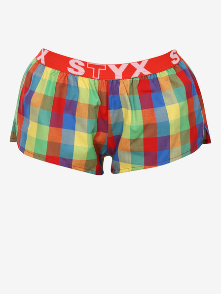 Styx Pantaloni scurți de somn în carouri roșii și verzi Styx pentru femei