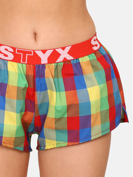 Styx Pantaloni scurți de somn în carouri roșii și verzi Styx pentru femei