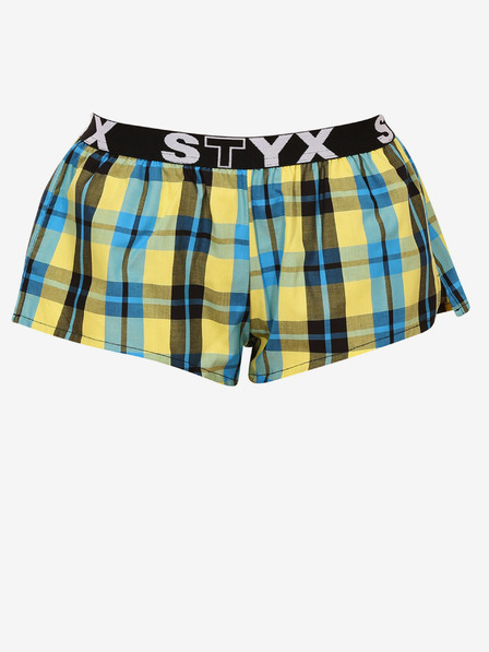 Styx Pantaloni scurți de somn în carouri pentru femei Styx, albaștri și galbeni