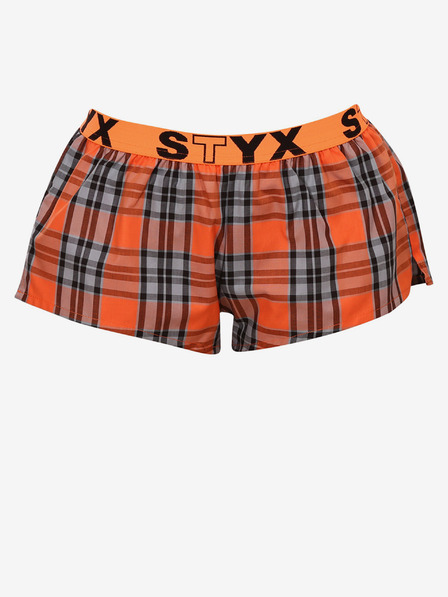 Styx Pantaloni scurți în carouri portocalii pentru femei Styx