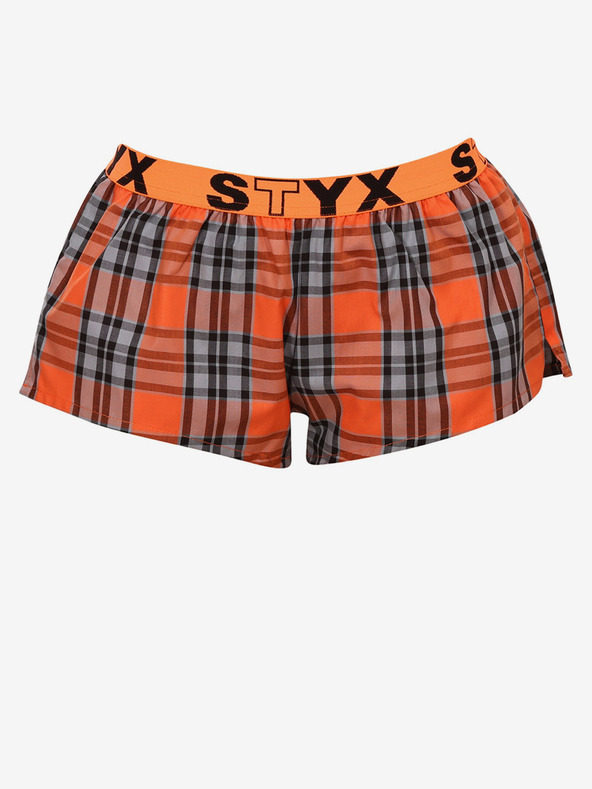 Styx Pantaloni scurți în carouri portocalii pentru femei Styx