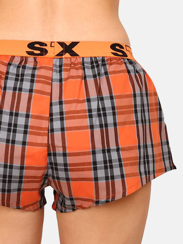 Styx Pantaloni scurți în carouri portocalii pentru femei Styx
