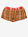 Styx Pantaloni scurți de somn în carouri pentru femei Styx roșii și portocalii