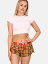 Styx Pantaloni scurți de somn în carouri pentru femei Styx roșii și portocalii