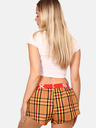 Styx Pantaloni scurți de somn în carouri pentru femei Styx roșii și portocalii