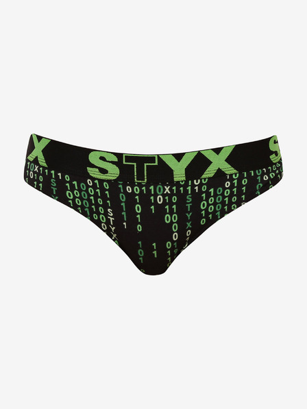 Styx Chiloți cu model negru și verde pentru femei Styx art Code