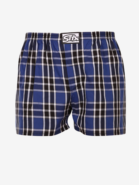 Styx Pantaloni scurți în carouri negri și albaștri pentru bărbați Styx classic