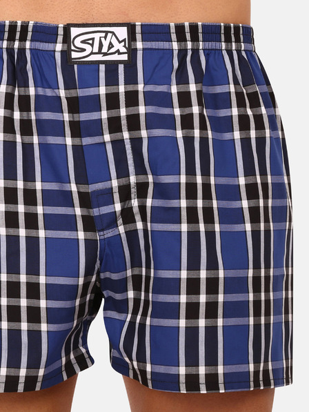 Styx Pantaloni scurți în carouri negri și albaștri pentru bărbați Styx classic