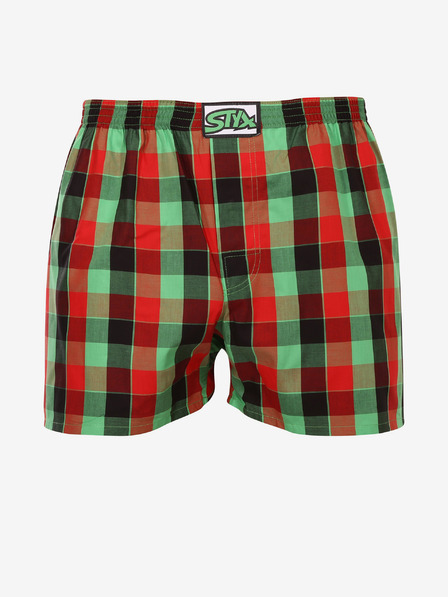 Styx Pantaloni scurți în carouri pentru bărbați Styx roșii și verzi