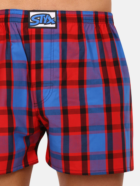 Styx Pantaloni scurți în carouri Styx albastru și roșu pentru bărbați