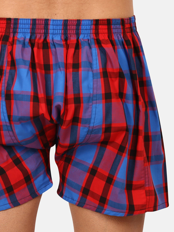Styx Pantaloni scurți în carouri Styx albastru și roșu pentru bărbați