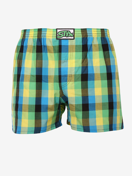 Styx Pantaloni scurți în carouri negri și verzi pentru bărbați Styx