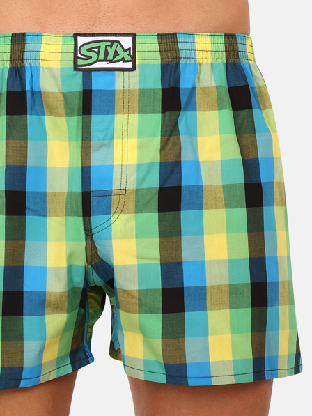 Styx Pantaloni scurți în carouri negri și verzi pentru bărbați Styx