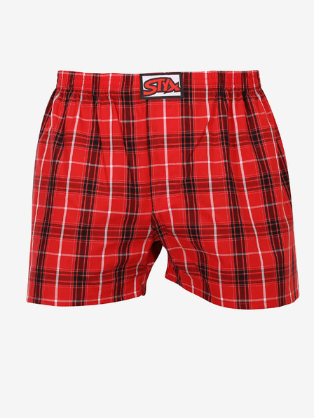 Styx Pantaloni scurți în carouri negri și roșii pentru bărbați Styx