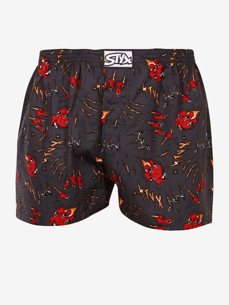 Styx Pantaloni scurți bărbați cu model roșu și gri Styx art claws