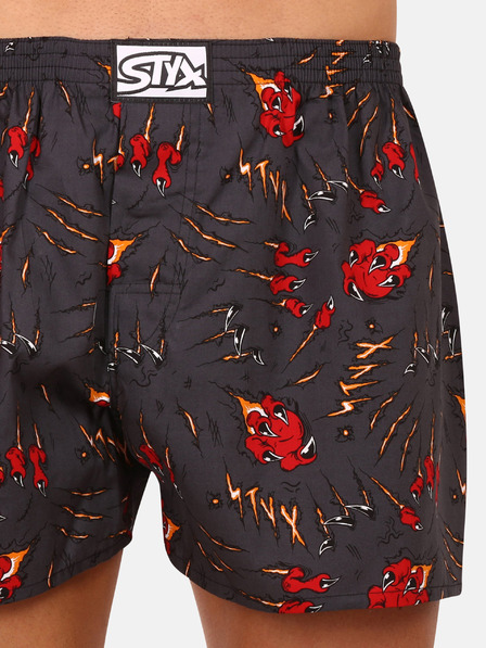 Styx Pantaloni scurți bărbați cu model roșu și gri Styx art claws