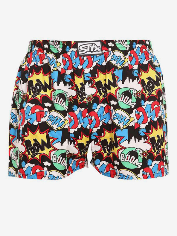 Styx Pantaloni scurți cu model turcoaz și negru pentru bărbați Styx art OMG