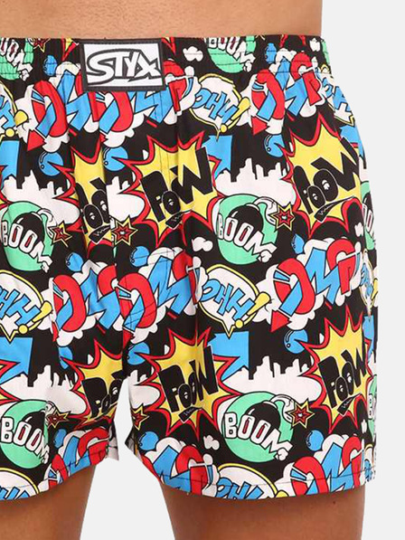 Styx Pantaloni scurți cu model turcoaz și negru pentru bărbați Styx art OMG