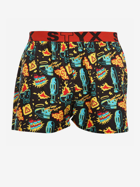 Styx Pantaloni scurți galbeni și negri cu model pentru bărbați Styx art Toohot
