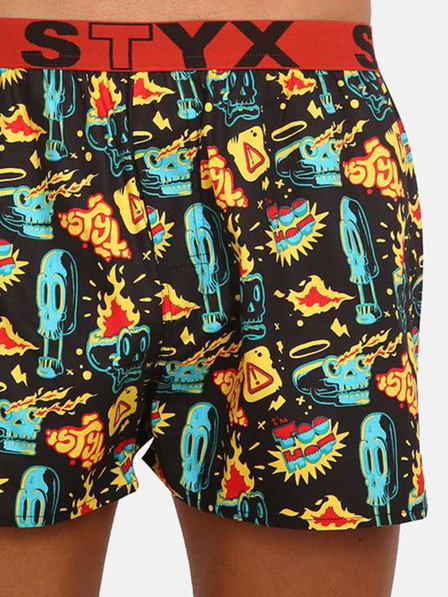 Styx Pantaloni scurți galbeni și negri cu model pentru bărbați Styx art Toohot